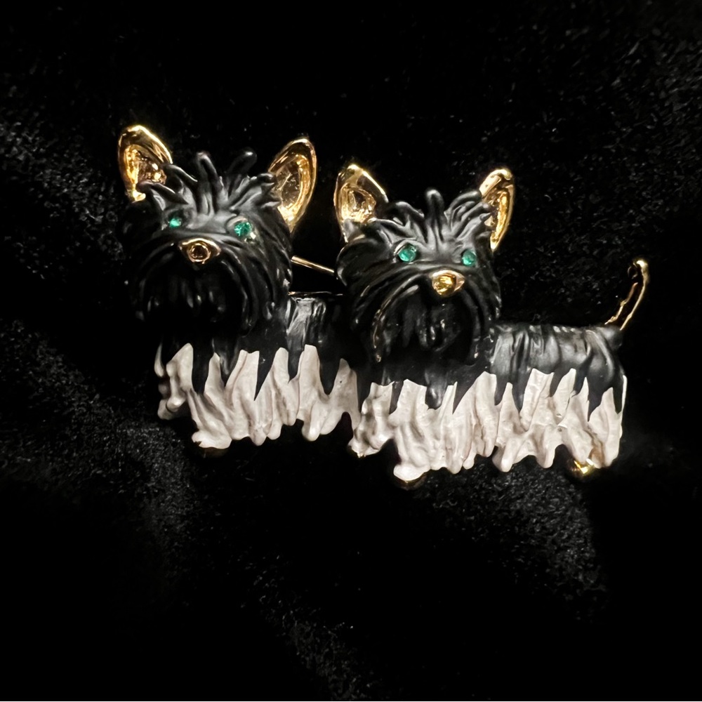 Black White Shih Tzu brooch